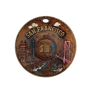 Vintage San Francisco 3D Relief Wall Plaque Souvenir Made in Japan 8 Inch